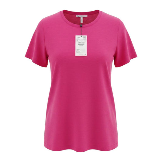 T-SHIRT ROSE ZARA NEUF LARGE
