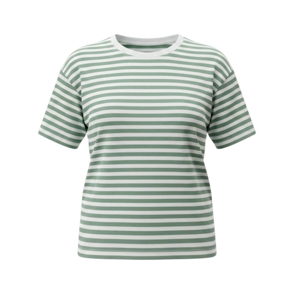 T-SHIRTS BLANC LIGNÉ SAUGE ÉLONA MATERNITÉ MEDIUM