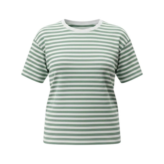 T-SHIRTS BLANC LIGNÉ SAUGE ÉLONA MATERNITÉ MEDIUM