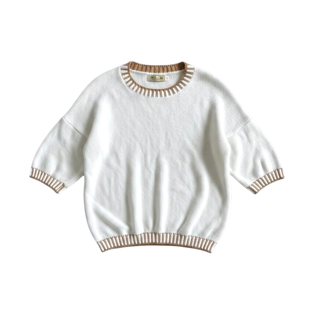 T-SHIRTS BRODÉS CRÈME ET MARRON MEDIUM