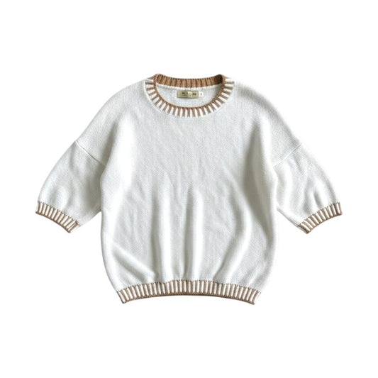 T-SHIRTS BRODÉS CRÈME ET MARRON MEDIUM