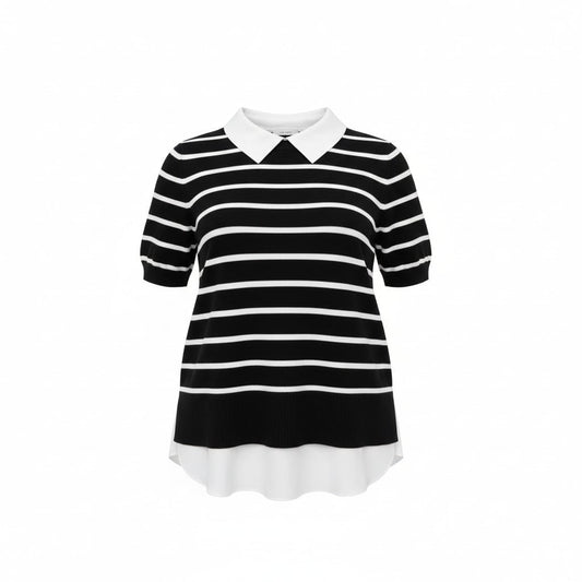 T-SHIRTS LIGNÉ NOIR ET BLANC RW&CO LARGE