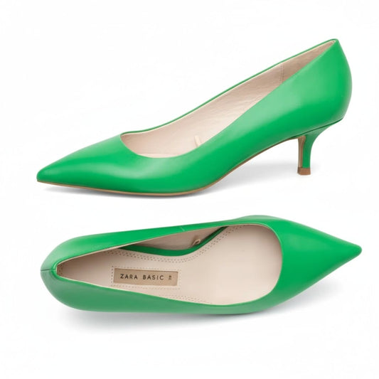 TALON BAS VERT NEUF ZARA TAILLE 8