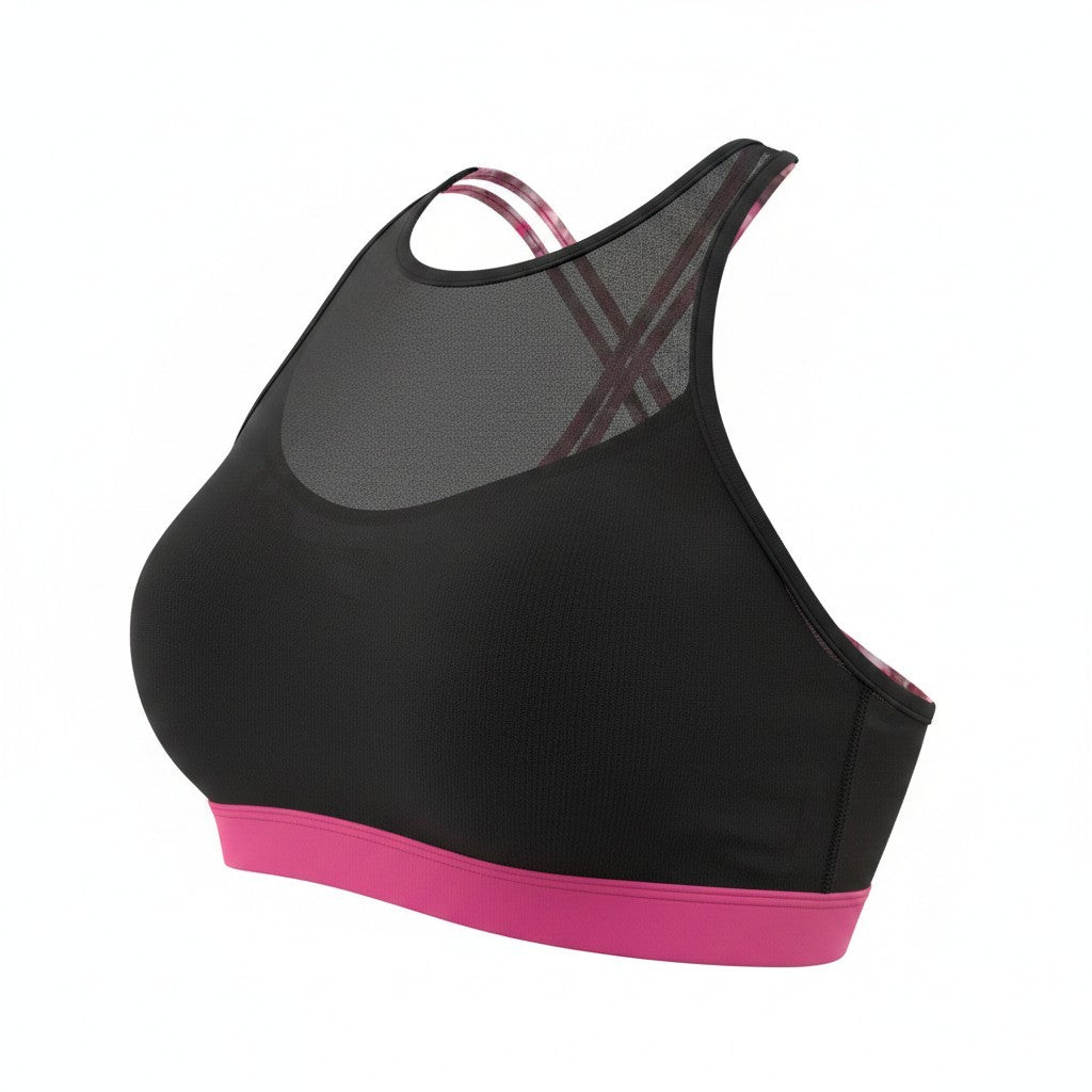 TOP DE SPORTS NOIR ET MAUVE MEDIUM