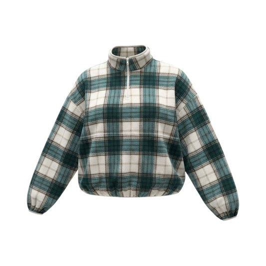 VESTE CARRAUTÉ TURQUOISE BEIGE ET BLANC ARDENE LARGE