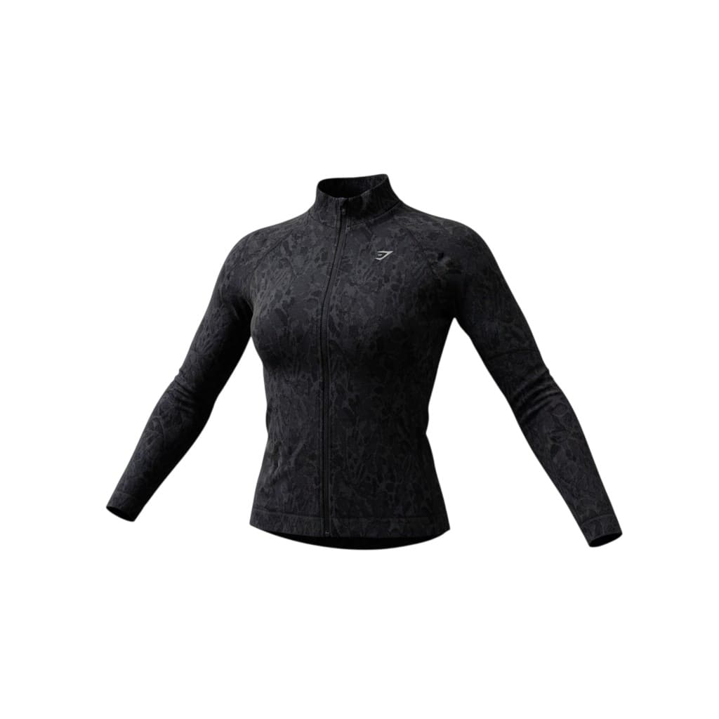 VESTE DE SPORT NOIR CAMOUFLAGE GRIS GYMSHARK LARGE