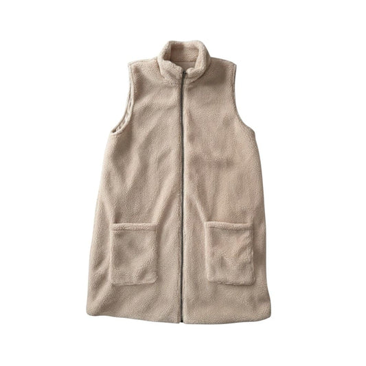 VESTE SANS MANCHES EN MOUMOU BEIGE SMALL / MEDIUM