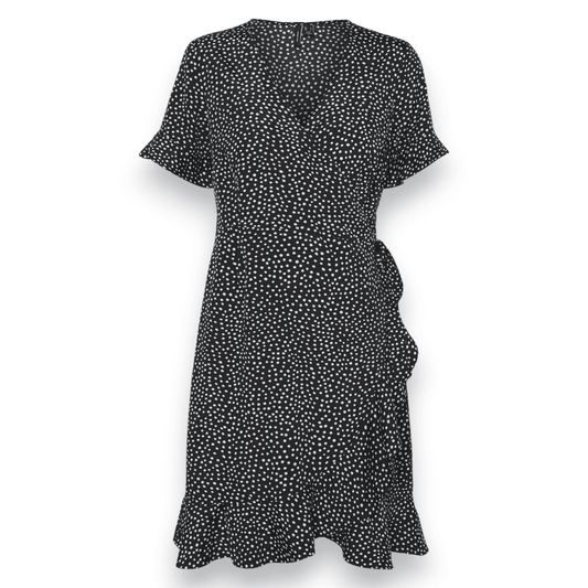 ROBE PORTEFEUILLE NOIR AVEC POINTS BLANCS VERO MODA MEDIUM